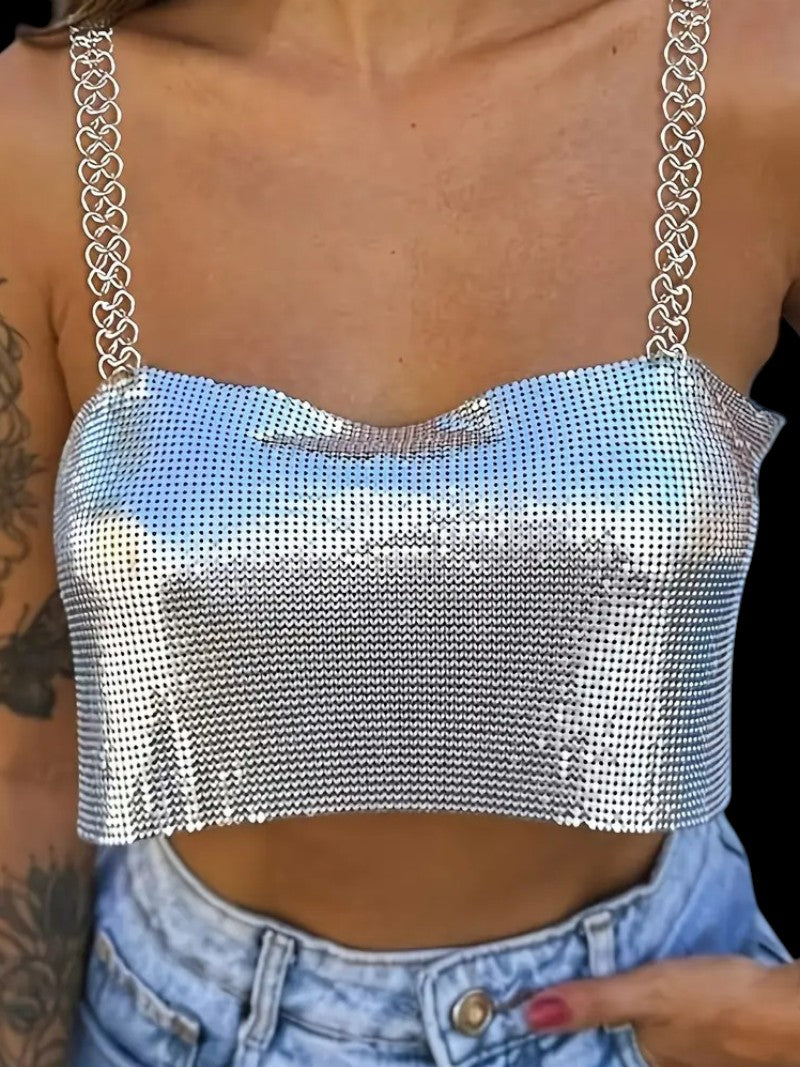 Metallic Crop Top