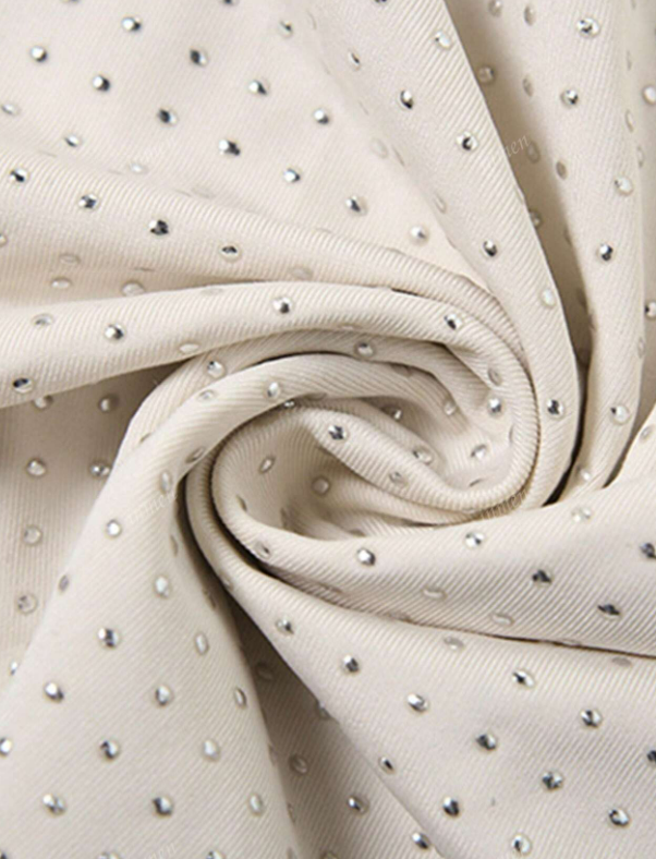 Champagne Rhinestone Halter Dress